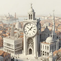 clock city, venetia, fantasy. precisionism, intricate environment by elsie driggs, peter blume, greg rutkowski