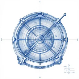 blueprint of a time machine, detailed