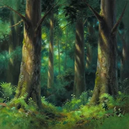 gouache matte painting!!! the woods, cinematic angle, studio ghibli, makoto shinkai, cinematic lighting, detailed oil painting, hyperrealistic, 8 k