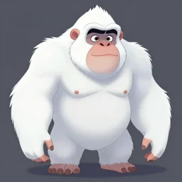 concept art for the yeti, a white snow primate, in style of disney animation, expressive face, detailed face, detailed eyes, full body, feminine face, tracer overwatch, disney, pixar