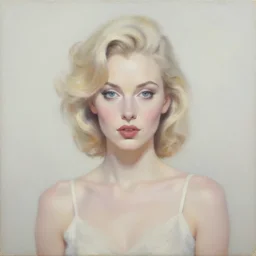 a symmetrical portrait of a showgirl, oil painting, pale colors, high detail, 8 k, wide angle, trending on artstation,