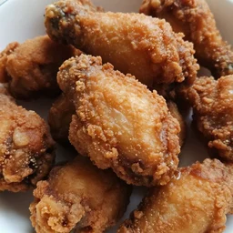 photo of fried chicken, close - up, low saturation, diffuse light