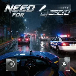 need for speed gameplay at night, raining, with police