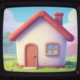 tv screenshot, house head cartoon, tv show, dreamcore, soft aesthetic