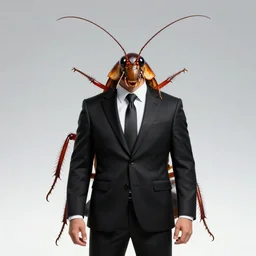 epic professional digital art of a cockroach in a black professional business suit, best on artstation, cgsociety, wlop, Behance, pixiv, astonishing, impressive, outstanding, epic, cinematic, stunning, gorgeous, much detail, much wow, masterpiece