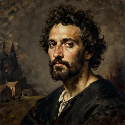 a tenebrism painting of ray j by caravaggio