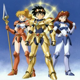 magical girls wearing imperium space marine armor, studio ghibli, pulp science fiction illustration