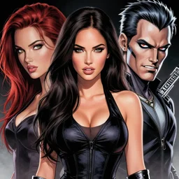 a manga caricature of Megan Fox drawn by Sakimichan and Artgerm, epic, dramatic lighting, highly detailed, crisp and intricate, 8k