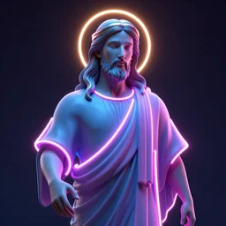 neon jesus, octane render, highly detailed, - w 5 0 0 h 5 0 0 n - 3 - g