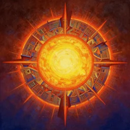 the sun. digital painting, vertical, intricate, beautiful, detailed, grunge, sharp focus, abstract art by kuvshino and el lissitzky and artgerm and kandinsky, trending on artstation. gradient darker to bottom