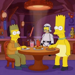 cantina scene from star wars with the simpsons,