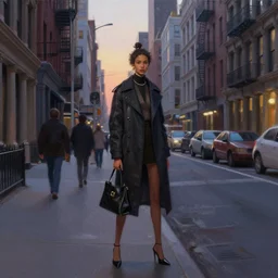 a matte painting of nyc streets of soho in year 2 0 1 8, matte painting, dusk, fashion, by rozalski and peter ilsted, artstation