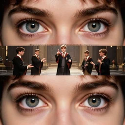 sharp, highly detailed, high quality frame from a 2 0 2 0 sci fi color movie, set in 1 9 5 5 in an alternate universe, mid distant shot of three students practicing magic, at the'school of science and magic ', good lighting, in focus, detailed eyes, award winning lighting
