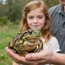Moira Rose holding an American Toad