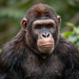 a portrait photograph of Emmanuel Macron as a great ape, DSLR photography