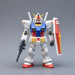 an miniature gundam made of silicone shaders, isometric, 1 0 0 mm, studio lighting, by pocoyo style, detailed, centered
