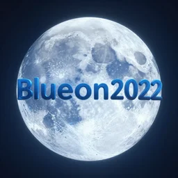 intro with the inscription Blue_Moon2022, 3d render, 8k,