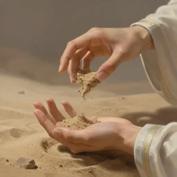 mage controling sand with his hands, intricate, elegant, highly detailed, digital painting, artstation, concept art, smooth, sharp focus, illustration, orientalism, karl kopinski