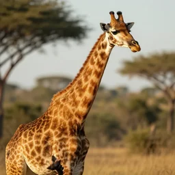 cat giraffe, animal geographic, high quality, golden hour