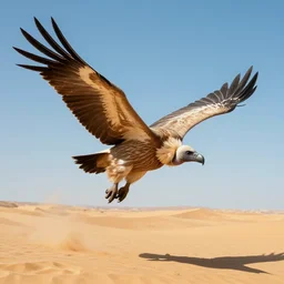 artwork of a vulture flying over a desert, artstation