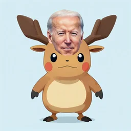 the pokemon bidoof with the face of joe biden, digital art