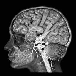 x - ray scans of human brain with roots growing in it