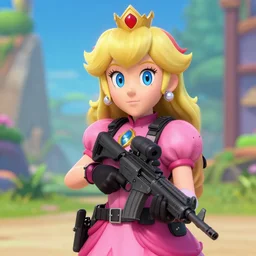 princess peach on swat team