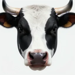 synthwave chromatic cow face, detailed face, sharp focus