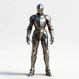 armored trapeze artist, high detail digital art, full body, standing, isolated on a pure white background, centered, whole figure in frame, sharp focus, studio lighting