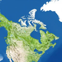 a satellite map of canada