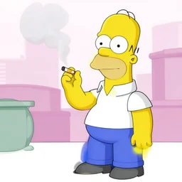 homer from the simpsons smoking a cigarette