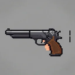 pixel art of a gun