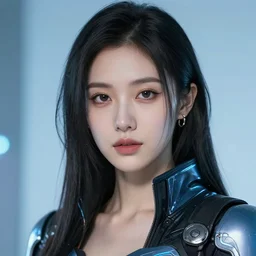 a headshot of a pretty woman, astrodomina, beautiful, ultra realistic, portrait, cyberpunk