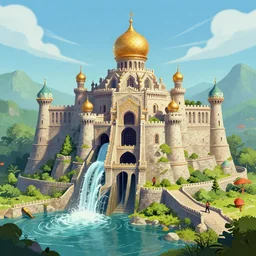 a hydroelectric alcazar, digital art, artstationhq
