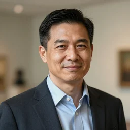 highly detailed portrait on a museum CEO with a smug expression