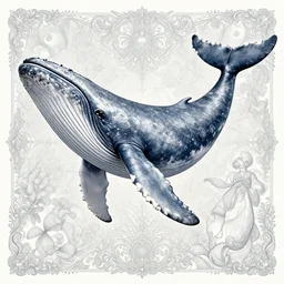 a whale swimming in the sky, illustration, insanely detailed and intricate, hypermaximalist, elegant, ornate, hyper realistic, super detailed