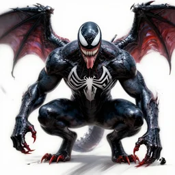 venom from spider - man as a dragon, concept art, 4 k