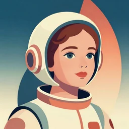 sherilyn fenn 2 6 years old space woman, retro futurism, 1 9 5 0 s scifi, half portrait by stanley artgerm, dramatic lighting, ilya kuvshinov, trending on artstation, flat colour, geometric curves, gradient filter, pleasing tone colours
