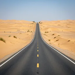 myceliu, highway across desert