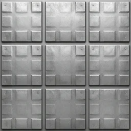 3 x 3 array of tileable metal textures, grunge, stylized