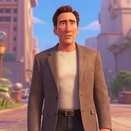 nicolas cage in a pixar animation