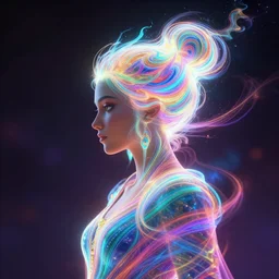 side profile, maya ali wind sorcerer, luminescent, colorful swirly magic ripples, smooth, gaudy colors, maya render, octane render aesthetic, dota matte painting concept art, official fanart behance hd artstation by jesper ejsing, by rhads and makoto shinkai and lois van baarle and ilya kuvshinov and rossdraws