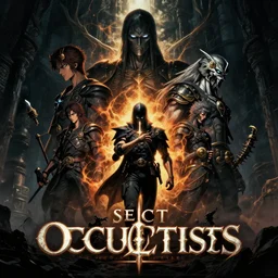 The Sect Occultists, game poster , Artwork by Akihiko Yoshida, cinematic composition