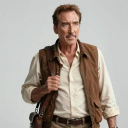 detailed realistic medium shot nicholas cage as indiana jones steals an ancient golden idol cinematic