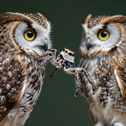jumping spider mixed with owl