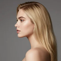 beautiful woman with blonde hair side profile