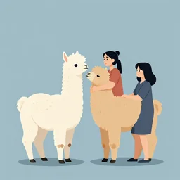 an alpaca is being bullied, clean cel shaded vector art. minimalist illustration art by lois van baarle, artgerm, helen huang, by makoto shinkai and ilya kuvshinov, rossdraws