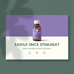 SNAKEOIL brand corporate profile banner, edible tonic stimulant soft muted purple green color scheme, professional, no text