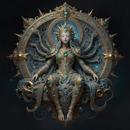 Machinarium God of Sleep, celestial fantasy, intricate, ornate, highly detailed, digital painting, 4k, HDR, concept art, smooth, sharp focus, illustration, art by dan witz,artgerm, Eldritch