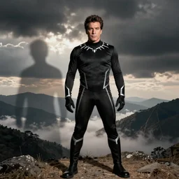 adriano celentano with black panther costume